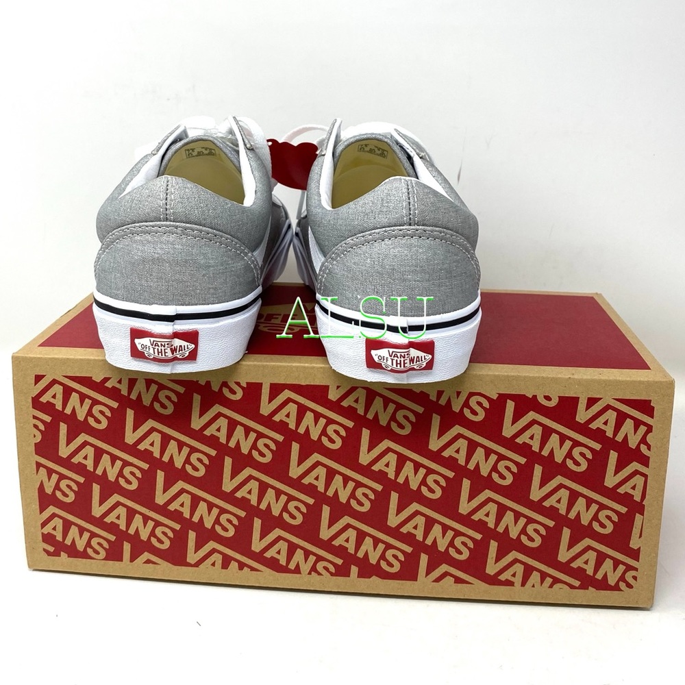 🌸Sale🌸 VANS Old Skool Canvas Silver Grey Women’s Sneakers Size 5 VN0A4U3BX1K - Picture 5 of 5